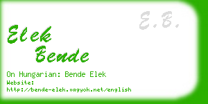 elek bende business card